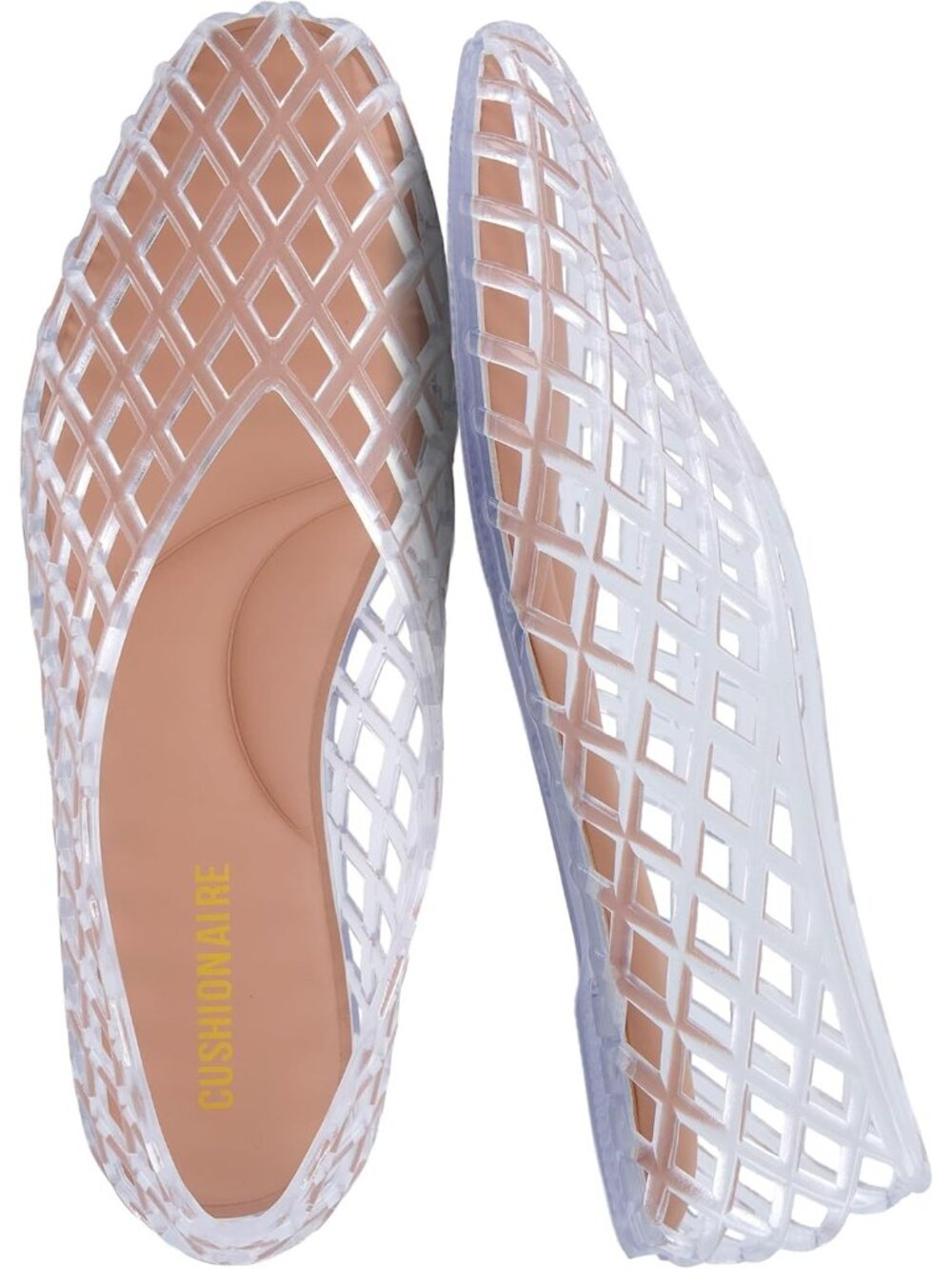 Women's Clear Modern Lattice Ballet Flat Comfortable Slip On Pointed Shoes